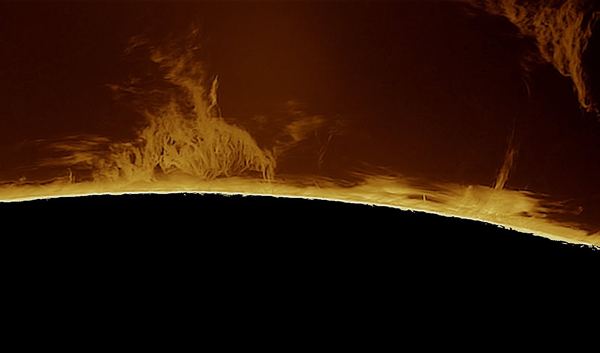 The solar limb, fine detail along the edge of the sun