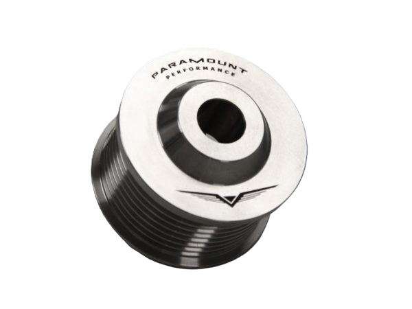 The smaller upper super charger pulley