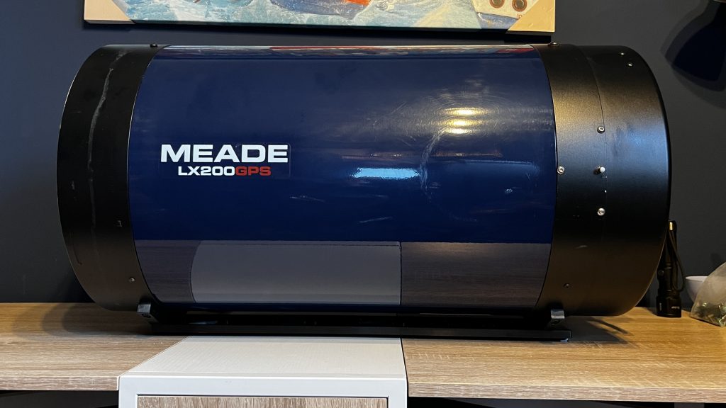 The 14″ LX200 optical tube, being restored